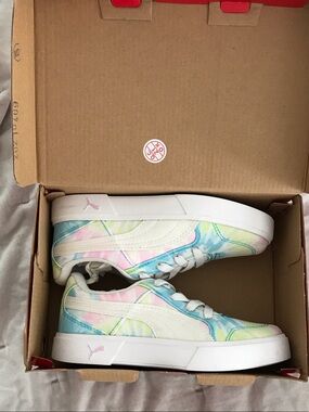 Little Kids Pastel Tie-Dye Low Top Sneakers - White, Pink, Blue, Yellow, Green